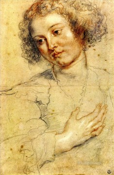  derecha Pintura al %c3%b3leo - Peter Paul Cabeza y mano derecha de una mujer Peter Paul Rubens barroco